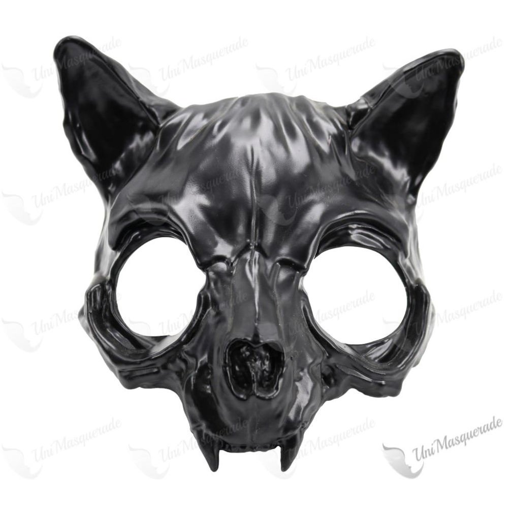Black Cat Skull Halloween Vampire Party Mask
